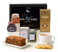Hattie's Gifts Christmas Food Hamper Afternoon Tea Gift - English Tea Selection, Spiced Fruit Shortbread, Fruit Cake & Preserves - Luxury Hampers & Gourmet Gifts for Men and Women
