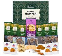 Hattie's Gifts Coffee & Biscuits Hamper - Coffee Bags, Chocolate Shortbread, Stroopwafels & Swizzle Sugar Sticks - Luxury Food Gift for Thank You, Birthdays & Celebrations