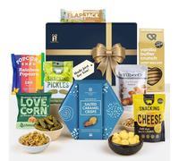 Hattie's Gifts Gluten Free Hamper - Coeliac Friendly Treats & Christmas Food Gifts - Gluten Free Snacks Includes Biscuits, Snacking Cheese and Pickles, Flapjack, Popcorn, Peanuts and Chocolate