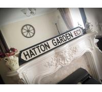Hatton Garden Old Fashioned Faux Cast Iron London Street Sign Road Sign