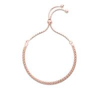 Hatton Jewellery Fancylink Bracelet, 18K Rose Gold over Sterling Silver Bracelet for Women, Friendship bracelet with slider style clasp, adjustable size and gift boxed.