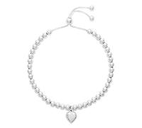 Hatton Jewellery Heart Charm Sterling Silver Bracelet for Women, Friendship bracelet with slider style clasp and adjustable in size. Made in Italy and Gift boxed, Perfect for any Occasion
