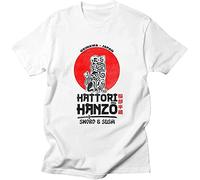 Hattori Hanzo Men Tees T-Shirts Cool Casual Apparel Fashion Quentin Tarantino Samurai Okinawa Japan Japanese Movie White
