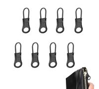HattusaShield 8 Pcs Replacement Zipper Pull Tabs, Handle Mend Fixer Zip Head, Detachable Metal Extender and Repair Kit, for Clothing Backpack Jackets Pants Boots Luggage(Black)