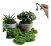 HattusaShield Artificial Moss for Indoor Plant Pots, Fake Moss, Artificial Fake Green Lichen Plants with Tweezers, for Garden, Floristry, Model Making, Arts and Crafts Decorative(50g Dark Green)