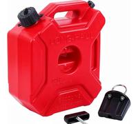 HaTur 5 Litres Portable Fuel Tank 1.3 Gallon Gas Can Petrol Gasoline Storage Tank Emergency Backup Tank with Mounting Bracket Lock & Key for Motorcycle SUV ATV Most Cars