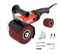 HaTur Burnishing Polishing Machine 1400W Surface Conditioning Tool Handheld Sander Polisher Set with 2 Polishing Wheel for Stainless Steel, Metal, Wood, 8 Variable Speed