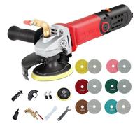 HaTur Wet Polisher 860 W / 110 V Wet Buffer with 4'' Diamond Polishing Pad Low-noise Stone Polisher Variable Speed Buffing Machine for Concrete, Marble, Granite, Ceramic Tile