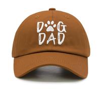 Hatwell Dog Dad Baseball Cap for Men, Adjustable Cotton Dad Hat, UK Fit, Dog Lover Gift with Embroidery Design Brown