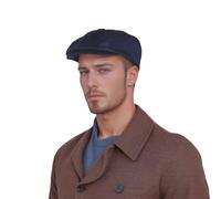 hatXcaps Newsboy Caps for Men and Women - 100% Linen Plain Baker Boy Mens Flat Cap - Timeless Checkered Design, Fashionable and Long-Lasting (UK, Alpha, XL, Standard, Midnight Blue)