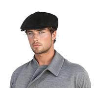 hatXcaps Newsboy Caps for Men and Women - 100% Linen Plain Baker Boy Mens Flat Cap - Timeless Checkered Design, Fashionable and Long-Lasting (UK, Alpha, L, Standard, Mystery Black)