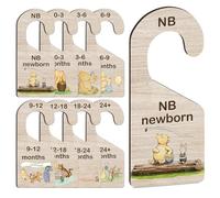Hatzelou 8Pcs Winnie Baby Closet Dividers, Winnie Hanging Nursery Closet Organizer, Double-Sided Pringting Baby Clothes Dividers for Closet, Newborn Baby Stuffb for Baby Boys Girls