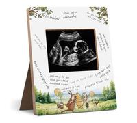 Hatzelou Classic WinnieBaby Shower Sign Picture Frame, Cute Animal Sonogram Frame, Baby Shower Guest Book Frame, Gender Reveal Gifts, Party Decor