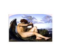 Hau3sh3a Alexandre Cabanel Poster Fallen Angel Famous Art on Canvas Artist Wall Art Oil Painting Reproduction Artwork for Living Room Wall Decoration80x50cm(31x20in) Frameless