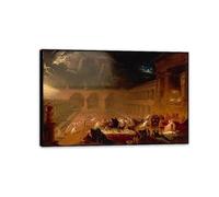 Hau3sh3a Belshazzar's Feast by John Martin Wall Art Reproductions Paintings landscape artwork Home Pictures for Living Room Bedroom Office Wall Decor 60x40cm(24x16in) Black Frame