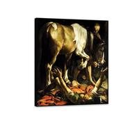 Hau3sh3a Caravaggio Canvas Wall Art The Conversion On The Way to Damascus Poster Famous Oil Painting Reproduction for Living Room Bedroom Office 80x60cm(32x24in) Black Framed