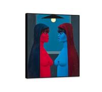 Hau3sh3a Felix Labisse Poster The Invention of Electricity Painting on Canvas Surrealism Wall Art Artwork Famous Paintings Wall Decor for Living Room Bathroom40x30cm(16x12in) Black Framed