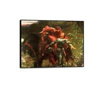 Hau3sh3a Frank Dixie La Belle Dame Sans Merci Poster Famous Master Oil Painting Print Vintage Romantic Canvas Wall Art Bedroom Living Room Wall Decor 80x60cm(32x24in) Black Framed