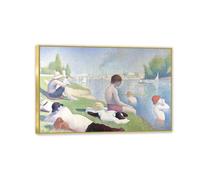 Hau3sh3a George Seurat Wall Art Bathers At Asnieres Poster Post Impressionism Painting Fine Art Oil Reproductions for Living Room Bedroom Office 60x40cm(24x16in) Framed
