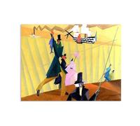 Hau3sh3a Lyonel Feininger wall decoration Angler with Blue Fish II Pictures on Canvas famous artwork prints Abstract Reproduction Wall Art for living room Office bedroom105x80cm(41x31in) Canvas only