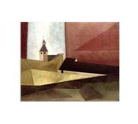 Hau3sh3a Lyonel Feininger wall decoration Benz Pictures on Canvas famous artwork prints Abstract Reproduction Wall Art for living room Office bedroom95x80cm(37x31in) Canvas only