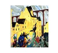 Hau3sh3a Lyonel Feininger wall decoration Carnival in Arcueil Pictures on Canvas famous artwork prints Abstract Reproduction Wall Art for living room Office bedroom95x80cm(37x31in) Canvas only