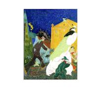 Hau3sh3a Lyonel Feininger wall decoration Carnival Pictures on Canvas famous artwork prints Abstract Reproduction Wall Art for living room Office bedroom110x80cm(43x31in) Canvas only