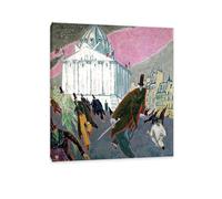 Hau3sh3a Lyonel Feininger wall decoration Fin de Séance Pictures on Canvas famous artwork prints Abstract Reproduction Wall Art for living room Office bedroom60x50cm(24x20in) Inner frame