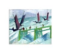 Hau3sh3a Lyonel Feininger wall decoration Fisherfleet in Swell Pictures on Canvas famous artwork prints Abstract Reproduction Wall Art for living room Office bedroom95x80cm(37x31in) Canvas only