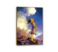 Hau3sh3a Maxfield Parrish Ecstasy Realism Romantic Artwork Woman Portrait Wall Art Renaissance Art Prints Fantasy Landscape Painting Cool Print Poster 75x50cm(30x20in) Framed