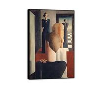 Hau3sh3a Oskar Schlemmer Wall Art Interior with Five Figures Poster Reproduction of Famous Paintings on Canvas Oskar Schlemmer Wall Decor Living Room Bedroom 45x30cm(18x12in) Black Frame