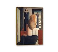 Hau3sh3a Oskar Schlemmer Wall Art Interior with Five Figures Poster Reproduction of Famous Paintings on Canvas Oskar Schlemmer Wall Decor Living Room Bedroom 45x30cm(18x12in) Gold frame