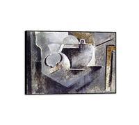 Hau3sh3a Oskar Schlemmer Wall Art Still Life with Fruit Poster Reproduction of Famous Paintings on Canvas Oskar Schlemmer Wall Decor Living Room Bedroom 42x30cm(17x12in) Black Frame
