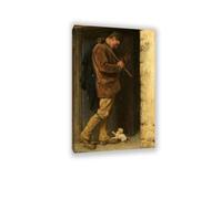 Hau3sh3a the Welcome Briton Riviere Painting Classic Art Reproduction Canvas Print Briton Riviere Wall Decor for Living Room Bathroom Gallery Home Decor 80x128cm(32x50in) Frame