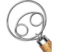 HauBee Kitchen Danish Dough Whisk Stainless Steel Sourdough Flour Bread Baking Cooking Tools Dutch Style Hand Mixer Blender Utensils Wisk Hook Pastry