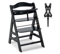 Hauck Alpha+ Wooden Highchair - Black, Black Black