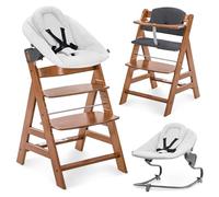 hauck Alph Baby High Chair Pappa Newborn Set with Bouncer Premium - Walnut