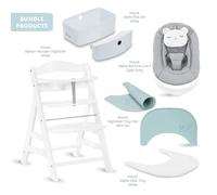 Hauck Alph Wooden Highchair Bundle - White