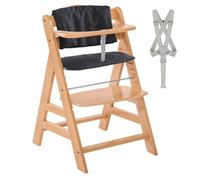Hauck Alph Wooden Highchair with Tray & Harness - Adjustable Baby High Chair - Natural