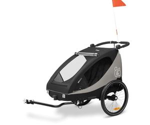 hauck Bike Trailer & Pushchair 2 Kids, Suspension, Dryk Duo Plus Black