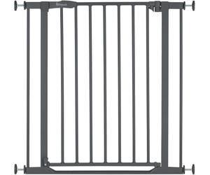 hauck Clear Step 2, Dark Grey Children's Safety Gate, Dog Gate, Adjustable Width 75-80 cm, 77 cm High, Flat Entry, One-Hand Opening, No Drilling, for Indoor Use