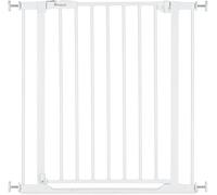 hauck Clear Step 2, White Children's Safety Gate, Dog Gate, Adjustable Width 75-80 cm, 77 cm High, Flat Entry, One-Hand Opening, No Drilling, for Indoor Use
