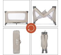 hauck Dream N Play, Beige - Travel Cot with Transport Bag for Babies & Toddlers, Lightweight, Fast & Compact Folding, 120cm x 60cm, from Birth up to
