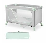 hauck Dream N Play PLUS, Dusty Mint - Travel Cot for Babies & Toddlers with XL