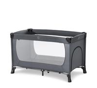 hauck Dream N Play Plus, Grey - Travel Cot for Babies & Toddlers with Small Hatch, Travel Bag, Lightweight, Fast & Compact Folding, 120cm x 60cm, fro
