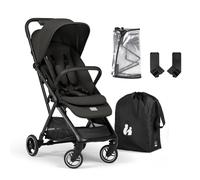 Hauck Fly N Care, Black - Cabin Approved, Ultra Compact & Light Travel Pushchair (7.5kg) with One Hand Fold, Carry Strap & Bag, Seat Liner, Car Seat Adapter, UPF 50+ Sun Canopy, from Birth