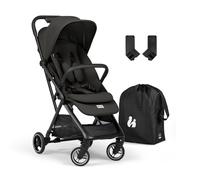 Hauck Fly N Care, Black - Ultra Compact & Light Travel Pushchair (7.5kg) with One Hand Fold, Carry Strap & Bag, Seat Liner, Car Seat Adapter, UPF 50+ Sun Canopy, Fully Reclining from Birth to 22 kg