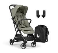 Hauck Fly N Care, Sage Green - Ultra Compact & Light Travel Pushchair (7.5kg) with One Hand Fold, Carry Strap & Bag, Seat Liner, Car Seat Adapter, UPF 50+ Sun Canopy, Fully Reclining Birth to 22 kg