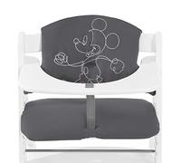hauck Highchair Pad Select, Disney Mickey Mouse Anthracite - for Alpha+ Wooden High Chair, from 6 Months, Soft Fabric, Anti Slip, Machine Washable, Easy to Install