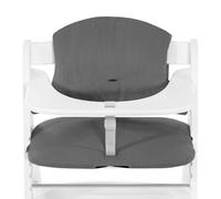 hauck Highchair Pad Select, Muslin Dark Grey - Compatible with Alph Bet and Arketa High Chair, from 6 Months, Soft Seat and Backrest Cushion, Anti Slip, Machine Washable, Easy to Install